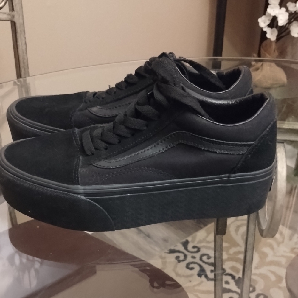 Vans Black Platform Sneakers